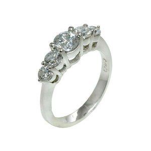 1.50 Carat Natural Diamond 5 Stone Ring Band G SI